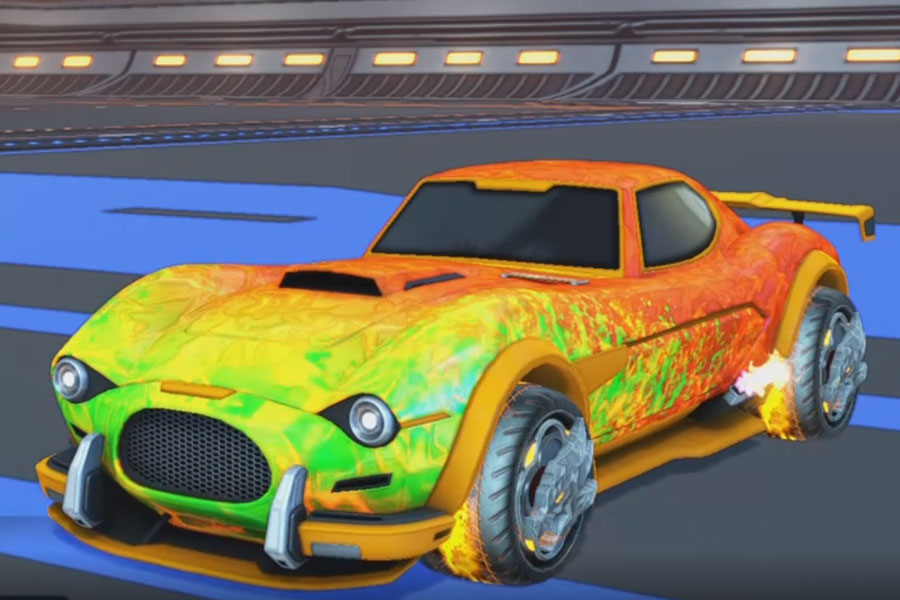 Rocket league Mamba Orange design with Draco,Dissolver