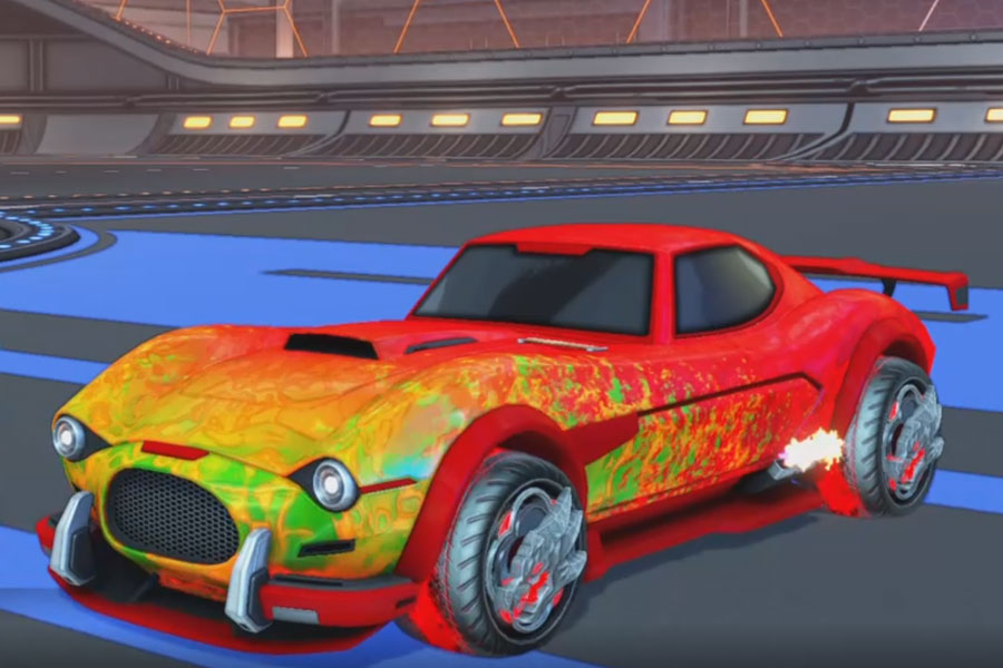 Rocket league Mamba Crimson design with Draco,Dissolver