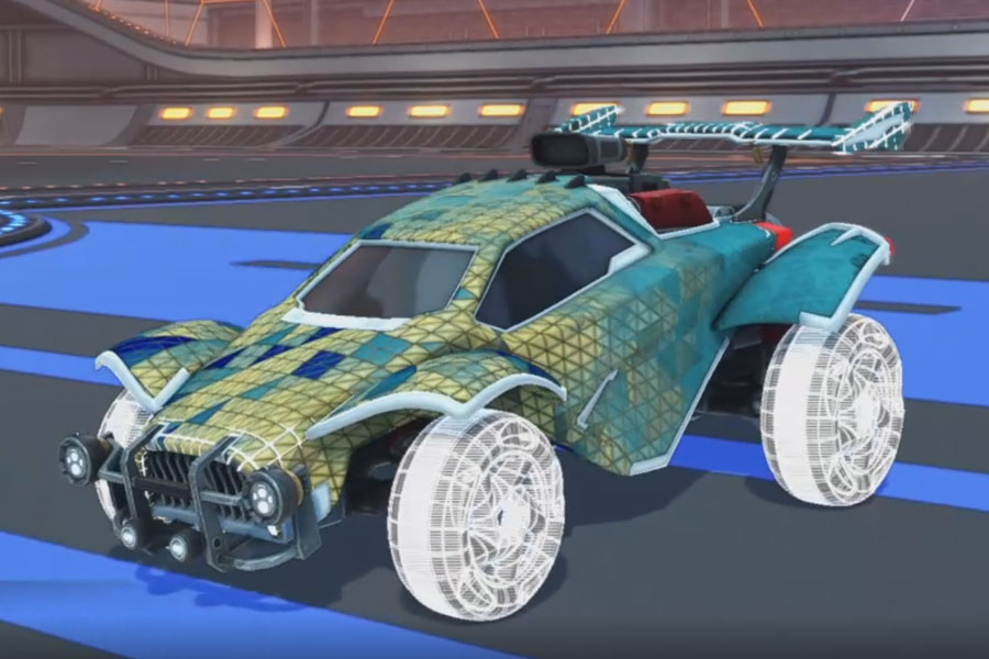 Rocket league Octane Titanium White design with Twirlwind: Schematized,Trigon