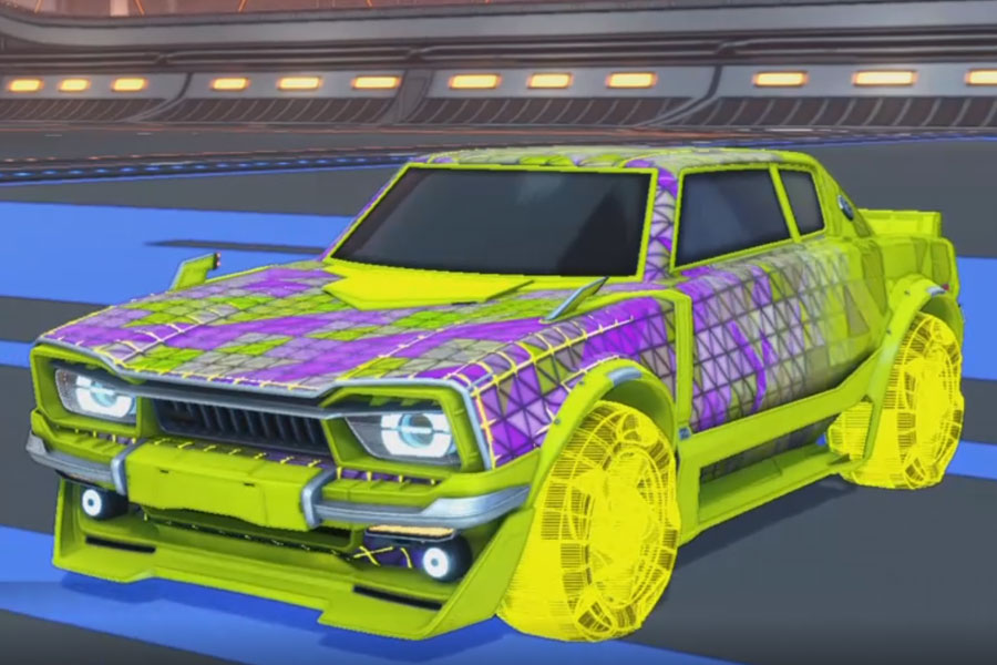 Rocket league Dingo Saffron design with Twirlwind: Schematized,Trigon