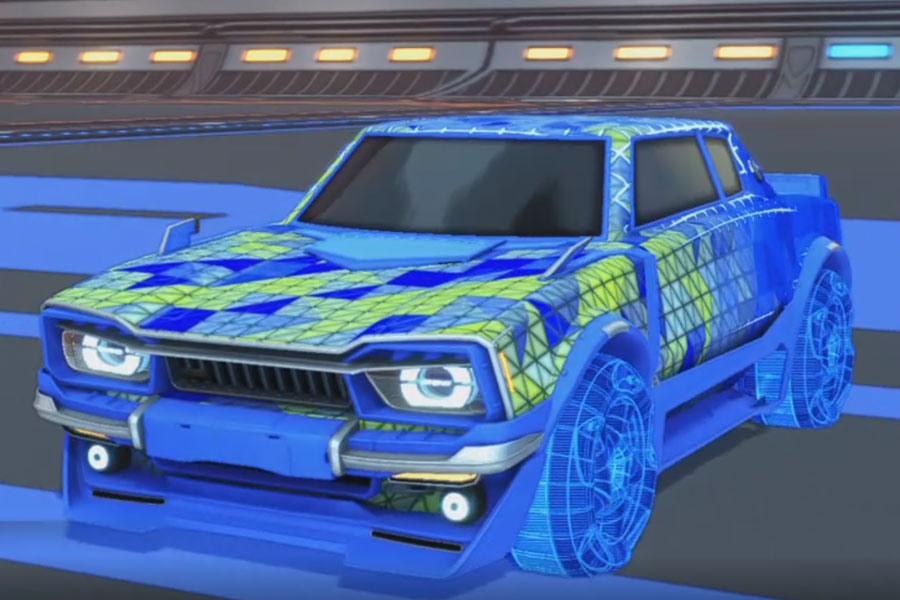 Rocket league Dingo Cobalt design with Twirlwind: Schematized,Trigon