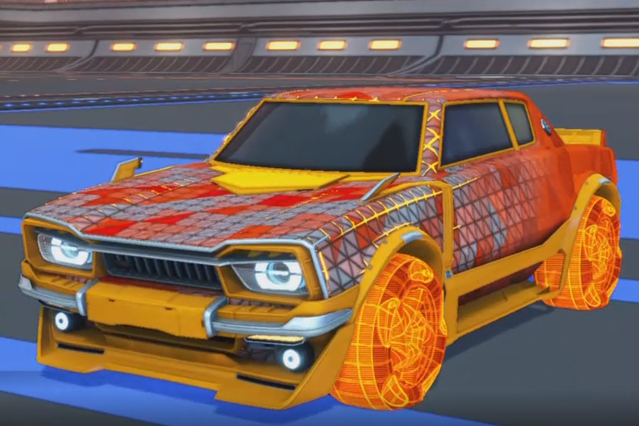 Rocket league Dingo Orange design with Twirlwind:Schematized,Trigon