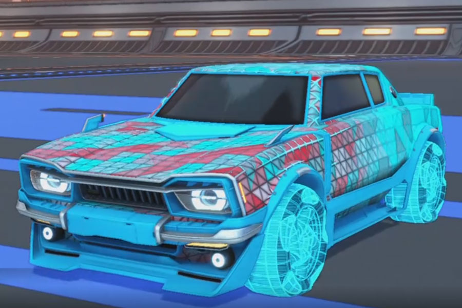 Rocket league Dingo Sky Blue design with Twirlwind: Schematized,Trigon