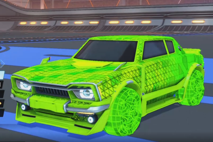 Rocket league Dingo Lime design with Twirlwind: Schematized,Trigon