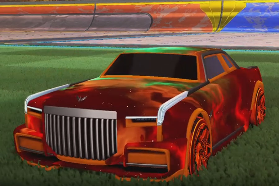 Rocket league Maestro Orange design with Halcyon:Revolved,Interstellar