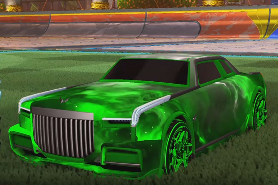 Rocket league Maestro Forest Green design with Halcyon:Revolved,Interstellar