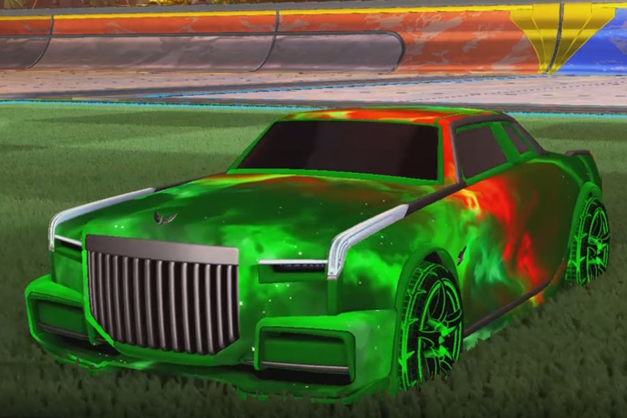 Rocket league Maestro Forest Green design with A-Lister:Inverted,Interstellar
