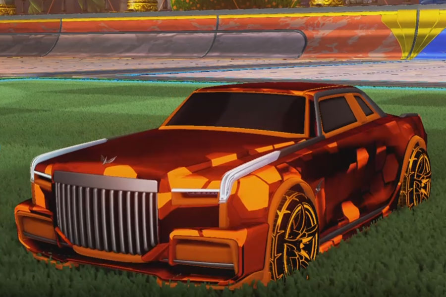 Rocket league Maestro Orange design with A-Lister:Inverted,Hex Tide