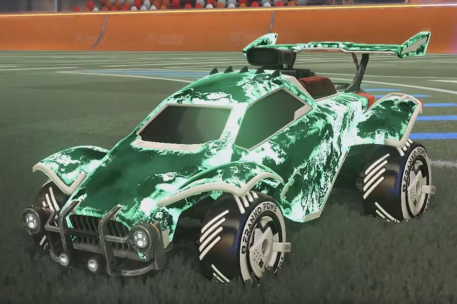 Rocket league Octane Titanium White design with Franko Fone,Fire God