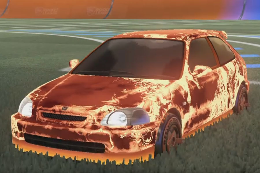 Rocket league Honda Civic Type R Burnt Sienna design with Franko Fone,Fire God