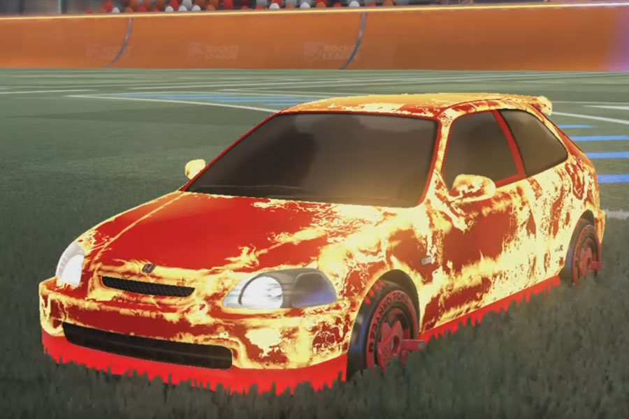 Rocket league Honda Civic Type R Crimson design with Franko Fone,Fire God