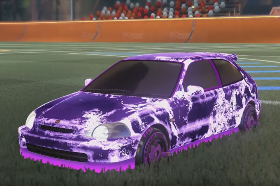 Rocket league Honda Civic Type R Purple design with Franko Fone,Fire God