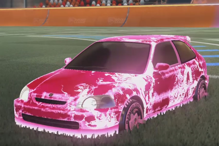 Rocket league Honda Civic Type R Pink design with Franko Fone,Fire God