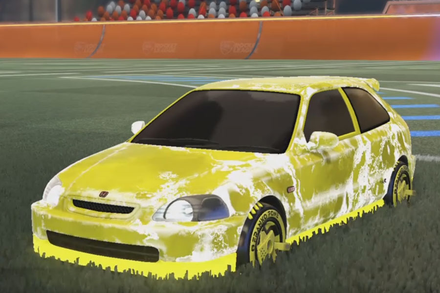 Rocket league Honda Civic Type R Saffron design with Franko Fone,Fire God