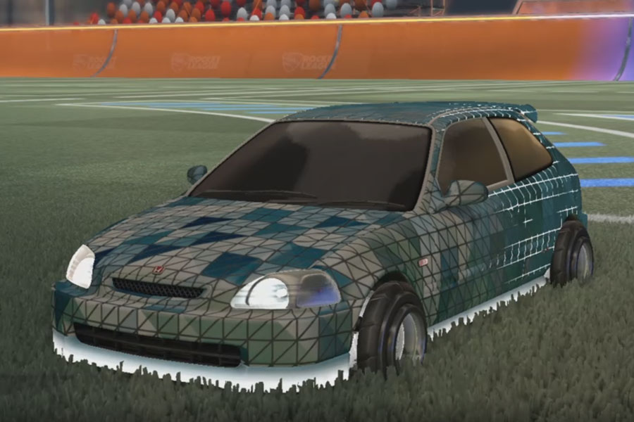 Rocket league Honda Civic Type R Grey design with Founder,Trigon