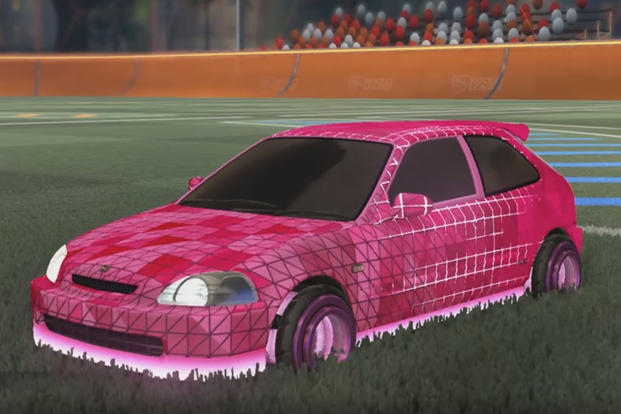 Rocket league Honda Civic Type R Pink design with Founder,Trigon