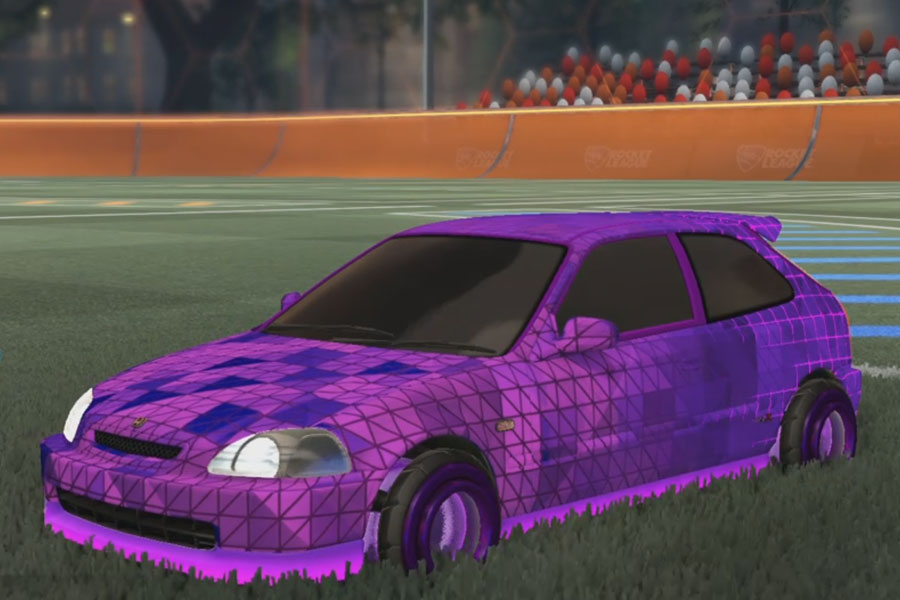 Rocket league Honda Civic Type R Purple design with Founder,Trigon