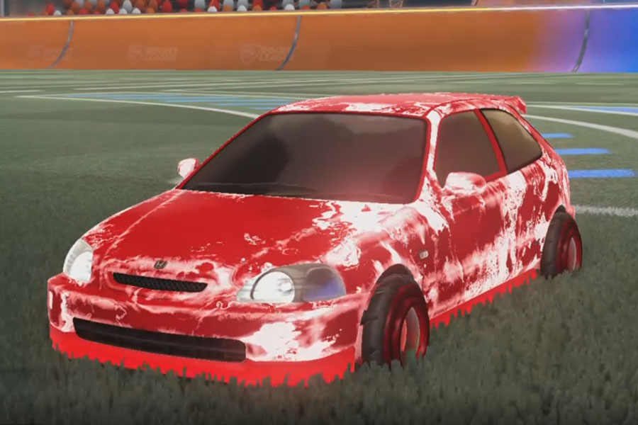 Rocket league Honda Civic Type R Crimson design with Founder,Fire God