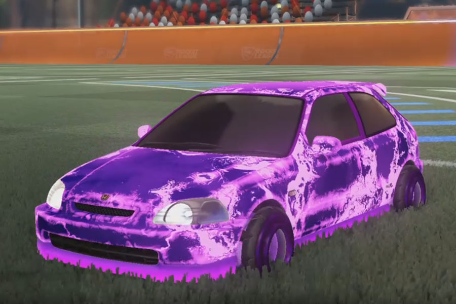 Rocket league Honda Civic Type R Purple design with Founder,Fire God