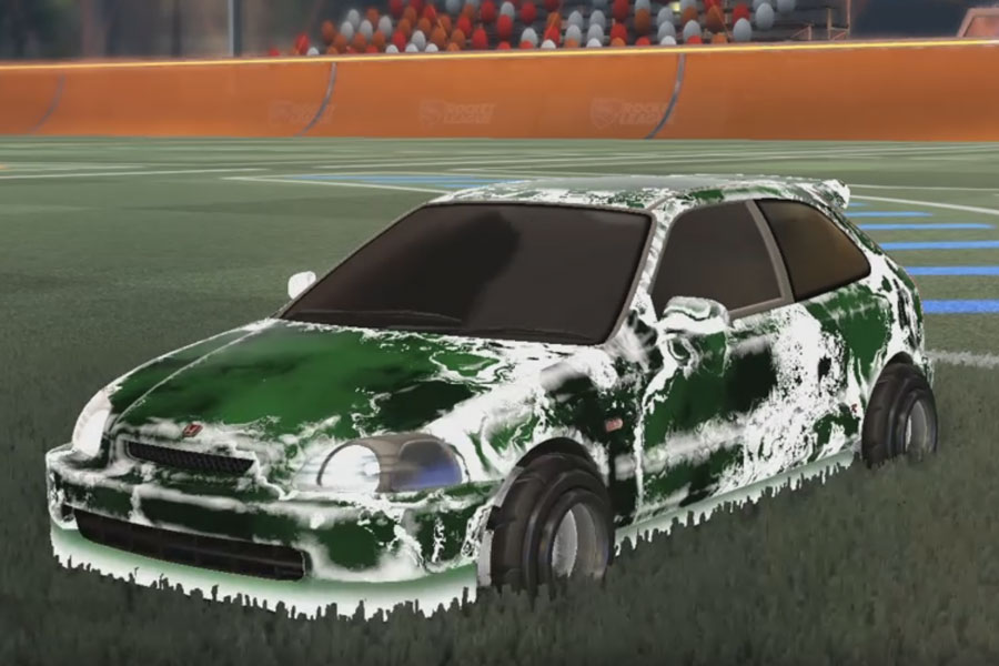Rocket league Honda Civic Type R Grey design with Founder,Fire God