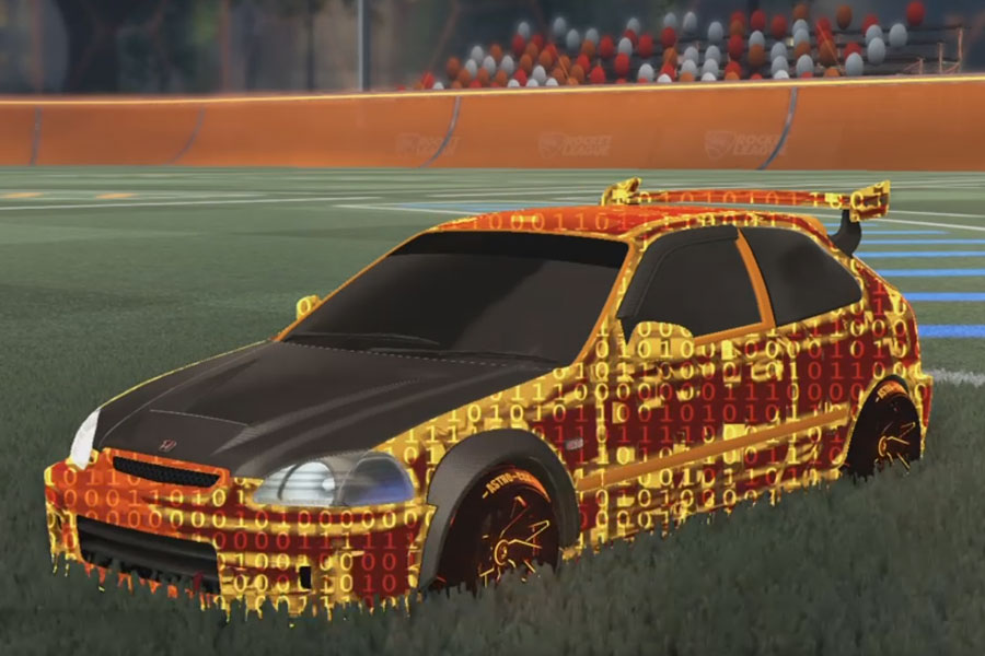 Rocket league Honda Civic Type R-LE Orange design with Astro-CSX:Inverted,Encryption