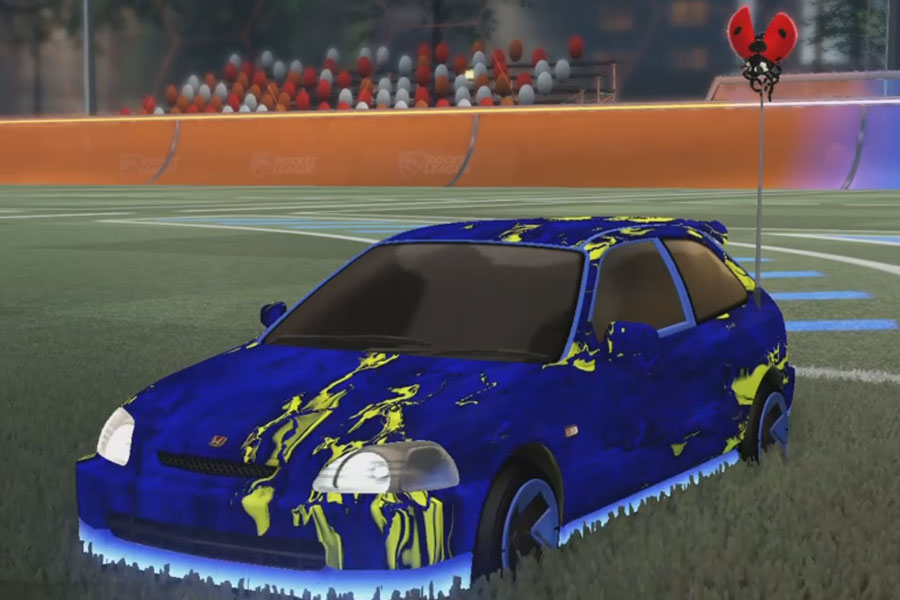 Rocket league Honda Civic Type R Cobalt design with Maz,Lucky Ladybug,Glorifier