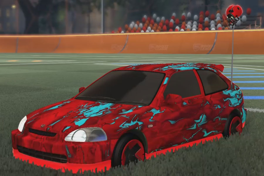 Rocket league Honda Civic Type R Crimson design with Maz,Lucky Ladybug,Glorifier