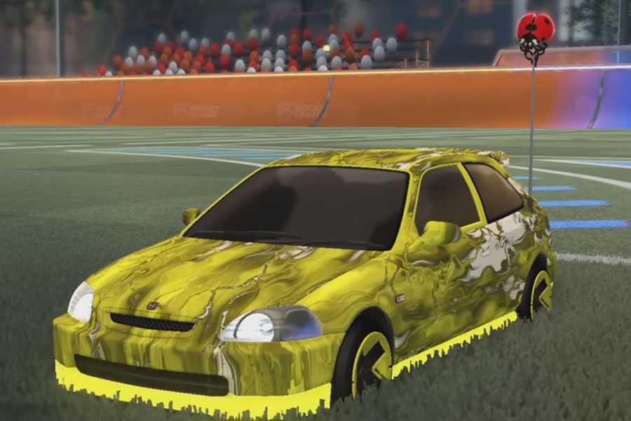 Rocket league Honda Civic Type R Saffron design with Maz,Lucky Ladybug,Glorifier