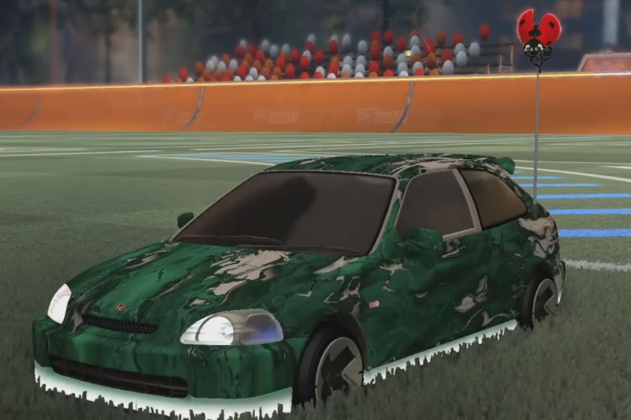 Rocket league Honda Civic Type R Grey design with Maz,Lucky Ladybug,Glorifier