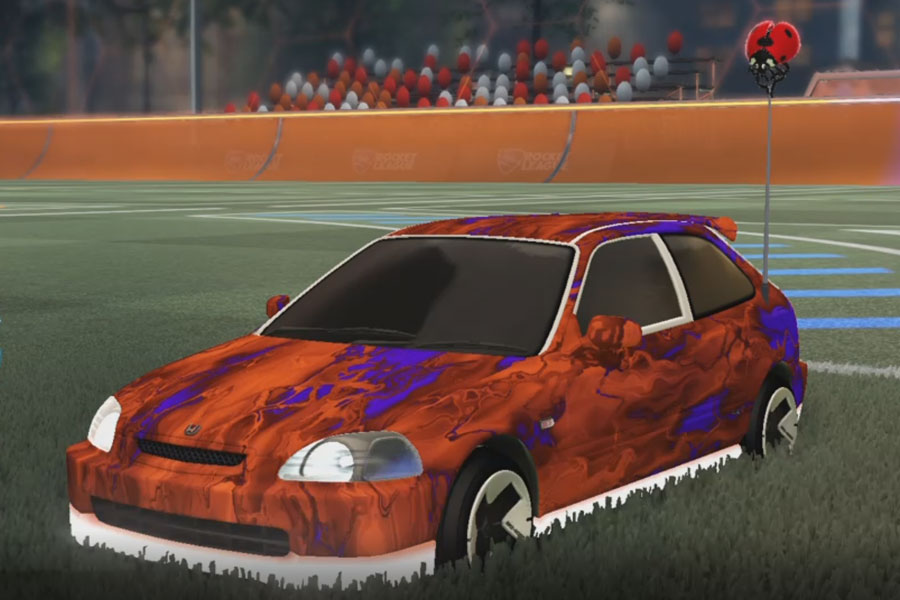 Rocket league Honda Civic Type R Titanium White design with Maz,Lucky Ladybug,Glorifier