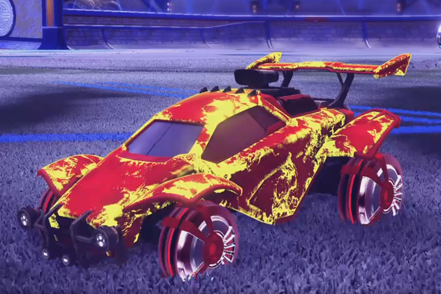 Rocket league Grimson Octane design with Grimson Veski:Inverted,Fire God