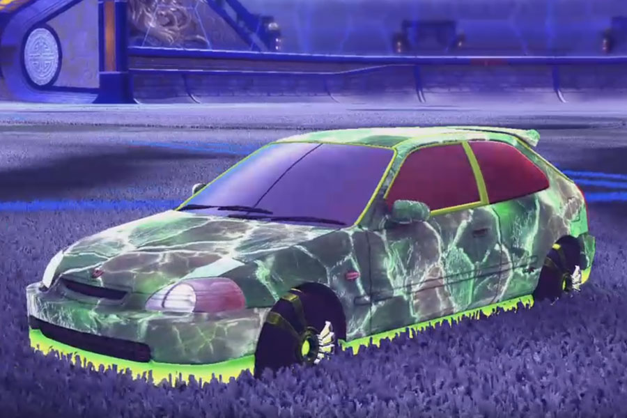 Rocket league Honda Civic Type R Lime design with Veski,Thawed