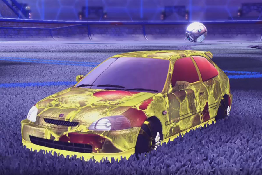 Rocket league Honda Civic Type R Saffron design with Veski,Thawed