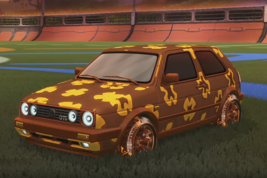 Rocket league Volkswagen Golf GTI Burnt Sienna design with Torque TX:Inverted,Xtra