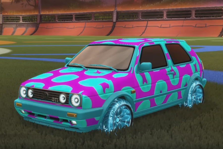 Rocket league Volkswagen Golf GTI Sky Blue design with Torque TX:Inverted,Xtra