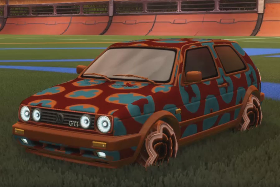 Rocket league Volkswagen Golf GTI Burnt Sienna design with Starcade,Xtra