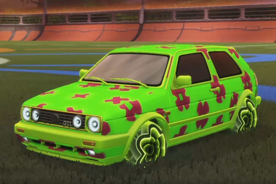 Rocket league Volkswagen Golf GTI Lime design with Starcade,Xtra