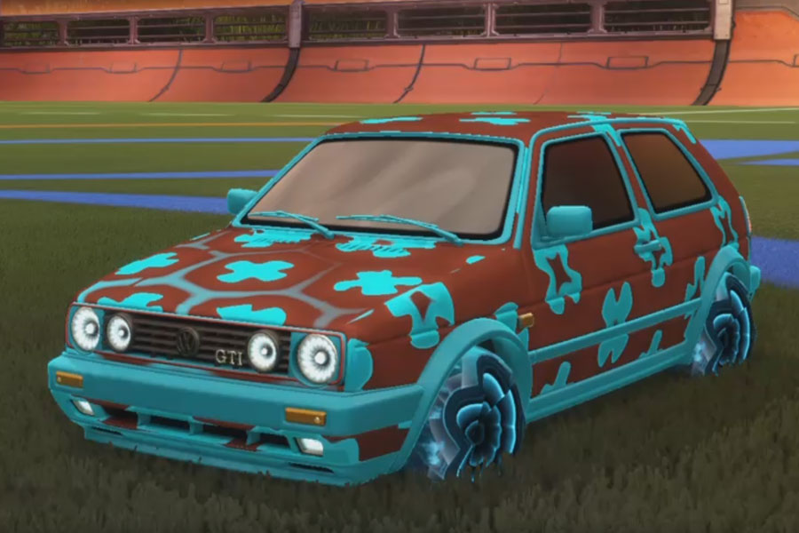 Rocket league Volkswagen Golf GTI Sky Blue design with Starcade,Xtra