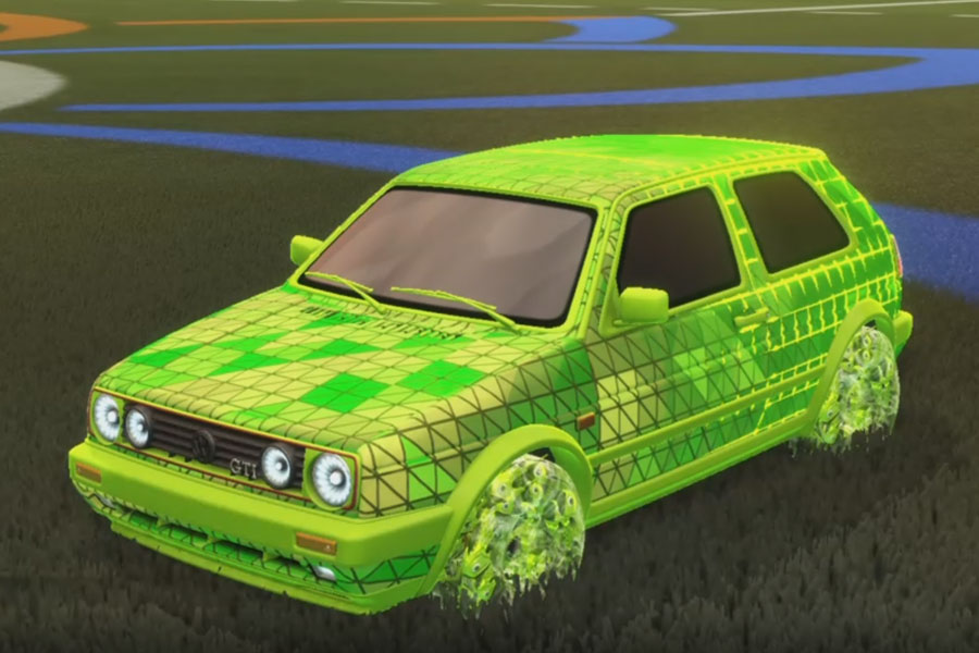 Rocket league Volkswagen Golf GTI Lime design with School'd,Trigon