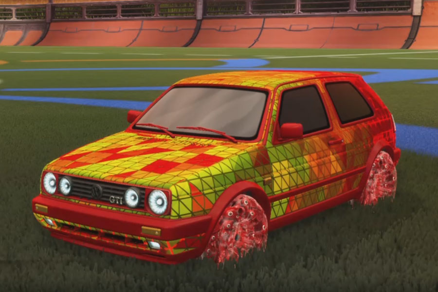 Rocket league Volkswagen Golf GTI Crimson design with School'd,Trigon