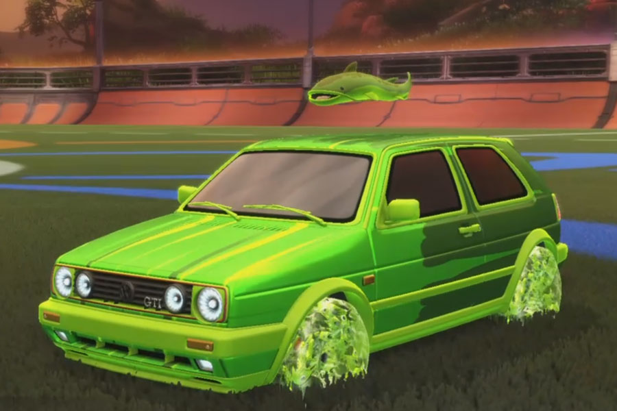 Rocket league Volkswagen Golf GTI Lime design with School'd,Wet Paint,Catfish