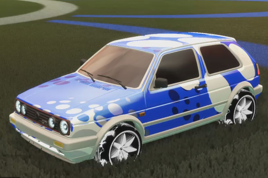 Rocket league Volkswagen Golf Gti Titanium White design with Floret:Infinite,Spotdrop