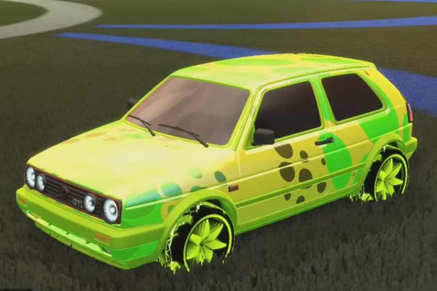 Rocket league Volkswagen Golf Gti Lime design with Floret:Infinite,Spotdrop