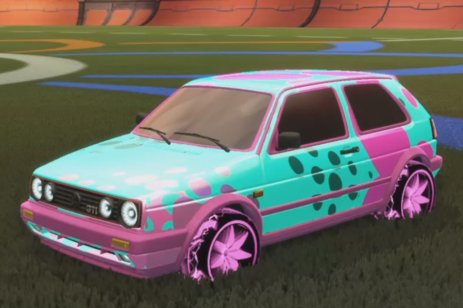 Rocket league Volkswagen Golf Gti Pink design with Floret:Infinite,Spotdrop