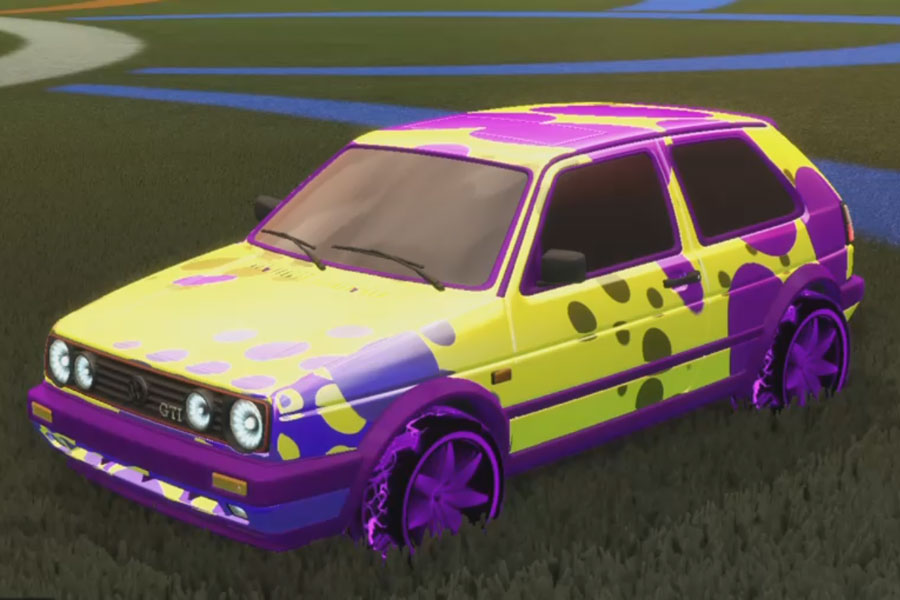 Rocket league Volkswagen Golf Gti Purple design with Floret:Infinite,Spotdrop