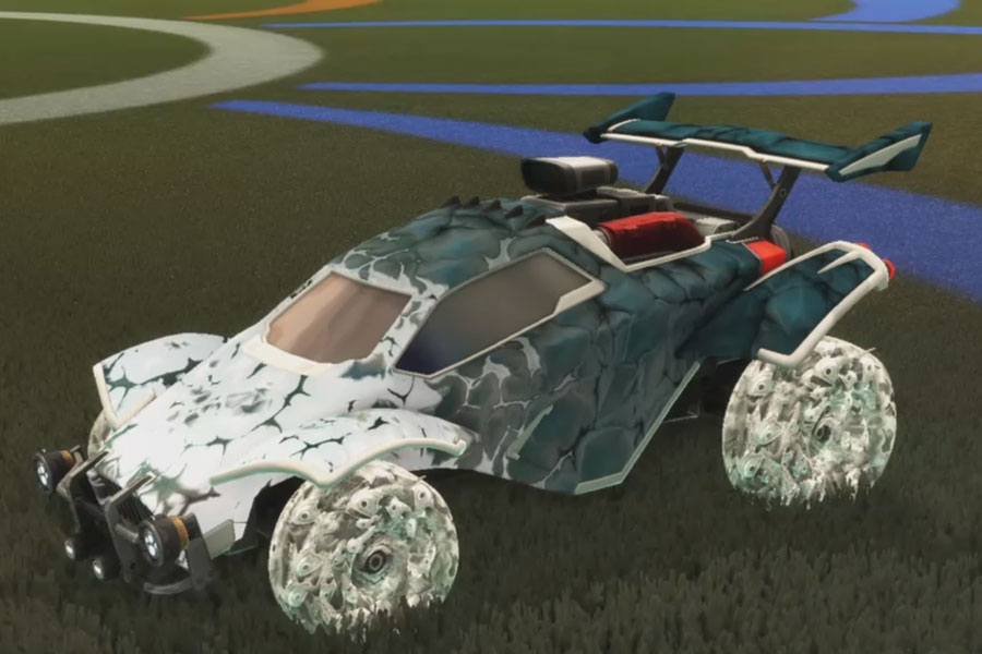 Rocket league Octane Titanium White design with School’d,Chameleon