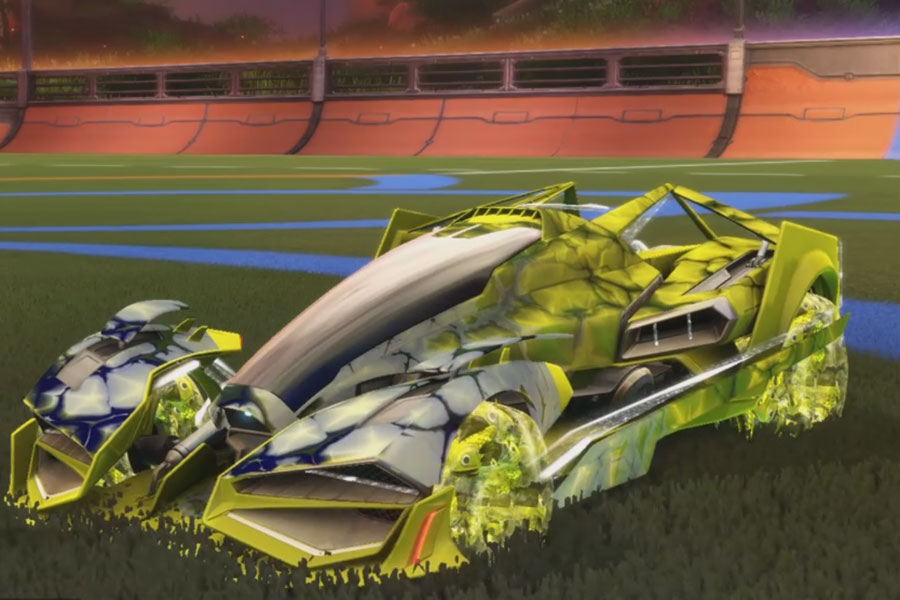 Rocket league Artemis Gxt Saffron design with School’d,Chameleon