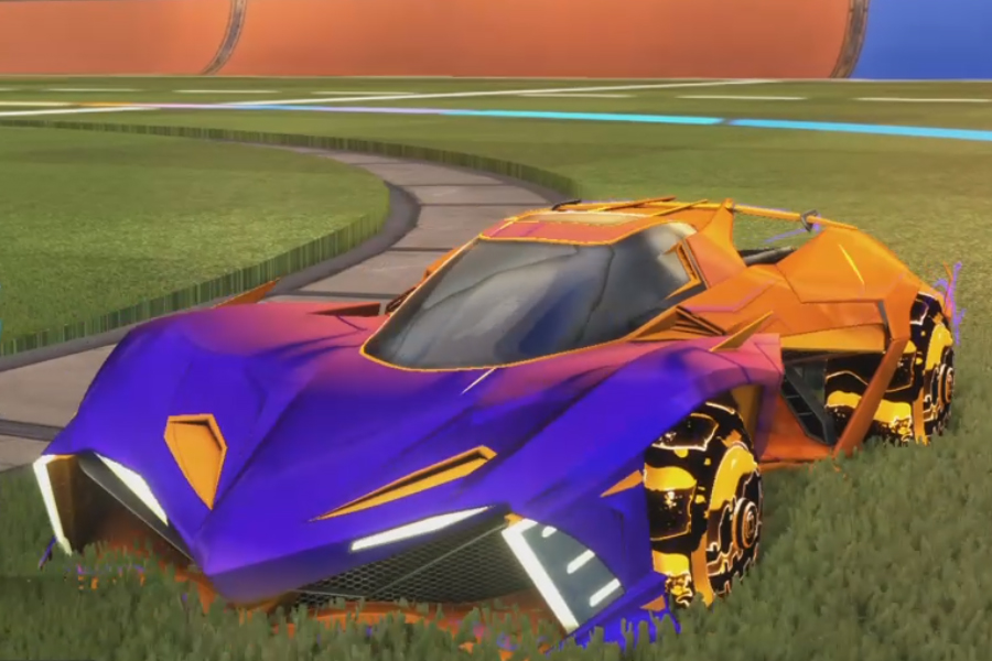 Rocket league Chikara Gxt Orange design with Demonio:Inverted,Mainframe