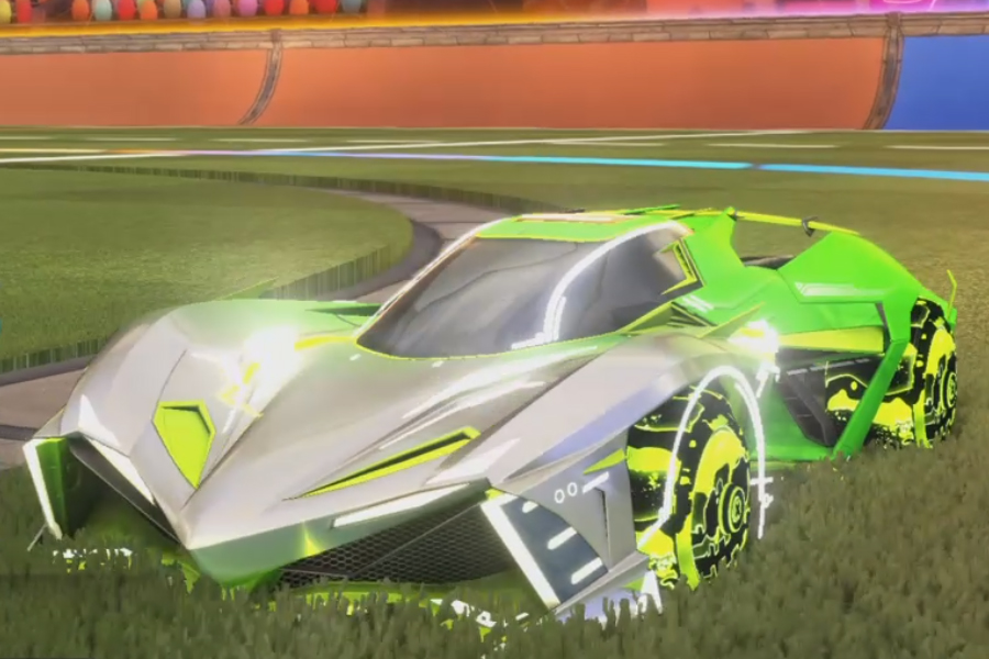 Rocket league Chikara Gxt Lime design with Demonio:Inverted,Mainframe