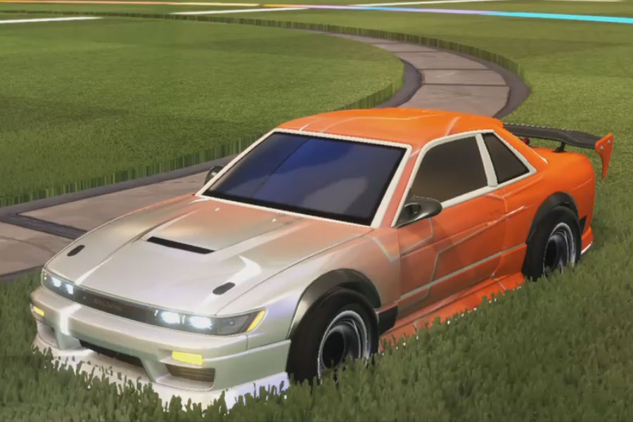 Rocket league Nissan Silvia Rle Titanium White design with Maelstrom,Mainframe